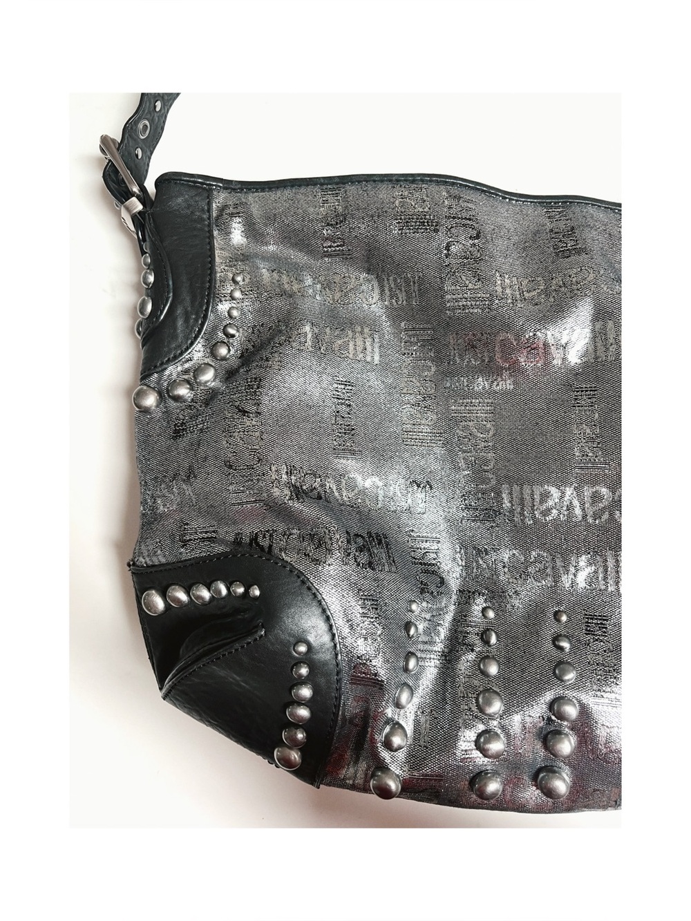 RARE 2007 Vintage Roberto Cavalli | Studded Metallic Hobo Bag - Picture 5 of 9